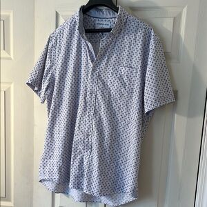 26 International Blue Casual Button Down Shirt with Short Sleeves